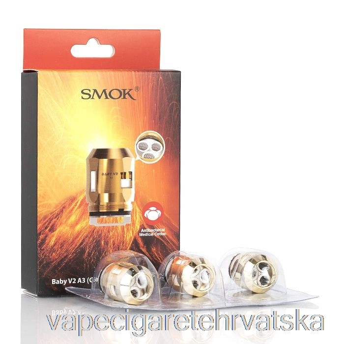 Vape Cigarete Smok Tfv8 Baby V2 Zamjenske Zavojnice 0.15ohm Baby V2 A3 Trostruke Zavojnice (zlato)